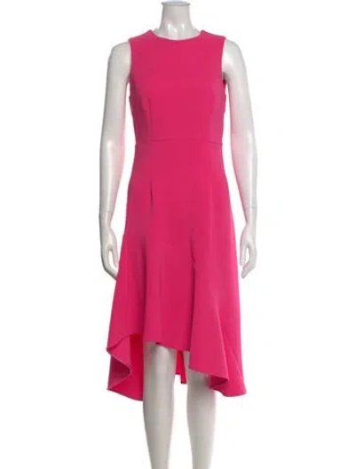 Pre-owned P.a.r.o.s.h Crew Neck Midi Length Dress In Pink