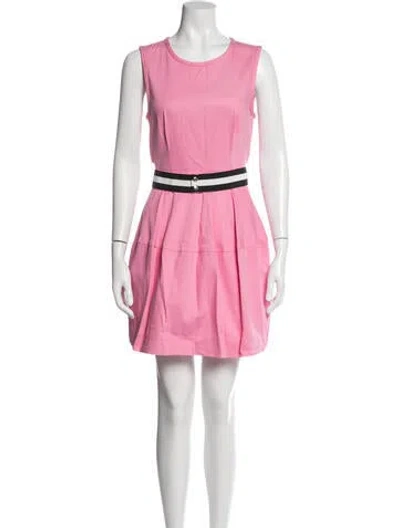 Pre-owned P.a.r.o.s.h Crew Neck Mini Dress In Pink