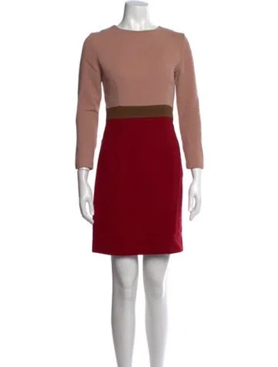 Pre-owned P.a.r.o.s.h Crew Neck Mini Dress In Red