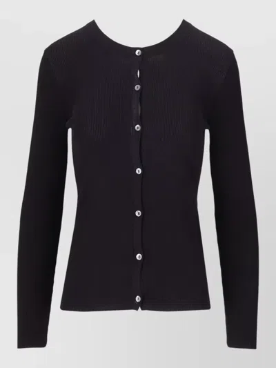 P.a.r.o.s.h Crew Neck Ribbed Long Sleeve Top In Animal Print