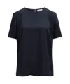 P.a.r.o.s.h High-low Hem Keyhole Back Blouse In Blu