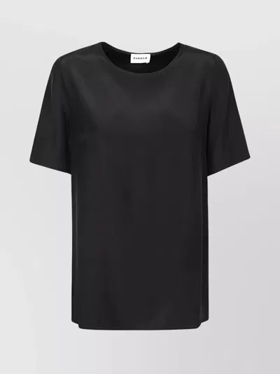 P.A.R.O.S.H CREW NECK SILK BLOUSE WITH SHORT SLEEVES