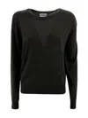 P.a.r.o.s.h Knit Crewneck Sheer Panel In Black