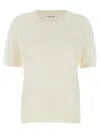 P.a.r.o.s.h Parosh Linfa Short Sleeve Sweater In Cream