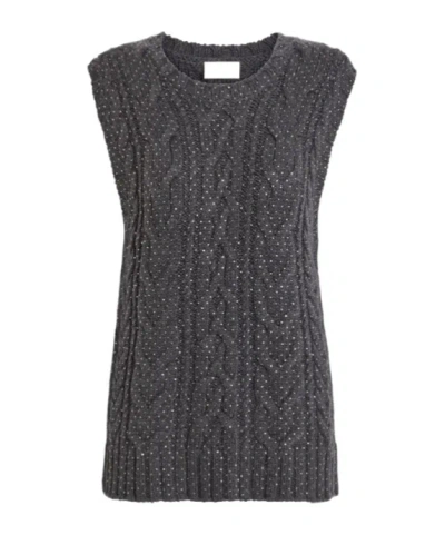 P.a.r.o.s.h Crew-neck Knit Vest In Gray