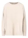 P.a.r.o.s.h Relaxed-fit White Knit Sweater With Ribbed Details In White