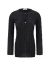 P.a.r.o.s.h Soph Blouse Button Detail Long Sleeves In Black