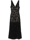 P.a.r.o.s.h Crochet Maxi Dress In Black