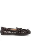 P.a.r.o.s.h Crocodile-effect Loafers In Brown