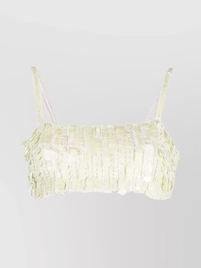 P.A.R.O.S.H CROP TOP SEQUIN SPAGHETTI STRAPS