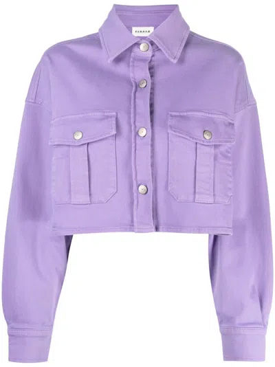 P.a.r.o.s.h Cropped Cotton Jacket In Purple