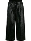 P.a.r.o.s.h Cropped Drawstring Trousers In Black