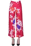 P.A.R.O.S.H CROPPED FLOWER SILK TROUSERS
