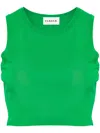 P.a.r.o.s.h Cropped Knitted Top In Green