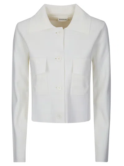 P.a.r.o.s.h Cropped Lightweight Viscose Jacket In White