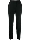 P.a.r.o.s.h Slim Fit Cropped Trousers In Black
