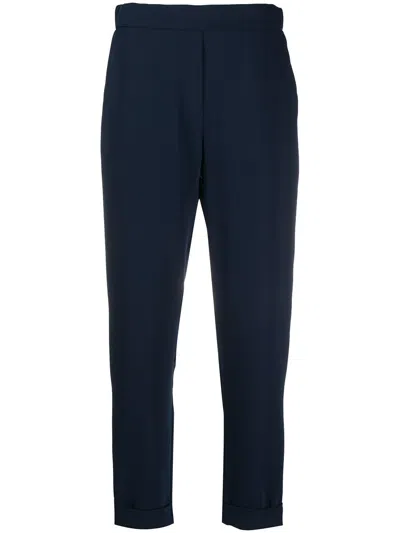 P.a.r.o.s.h Parosh Cropped Slim Fit Trousers In Blue