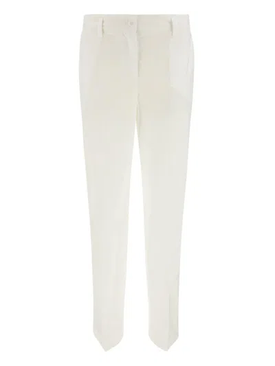 P.a.r.o.s.h Parosh Satin, Viscose And Linen Trousers In White