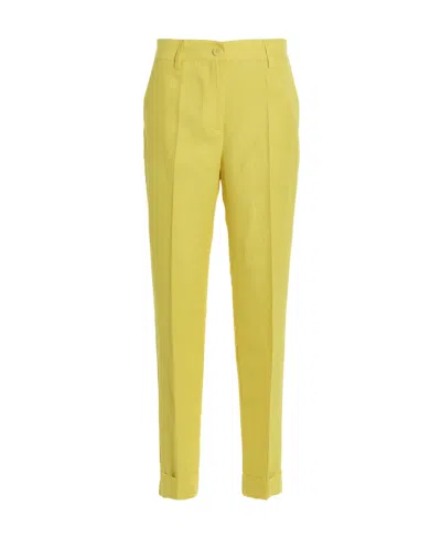 P.a.r.o.s.h Cropped Tailored Trousers In Yellow