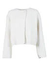 P.a.r.o.s.h Cropped White Wool Jacket In White