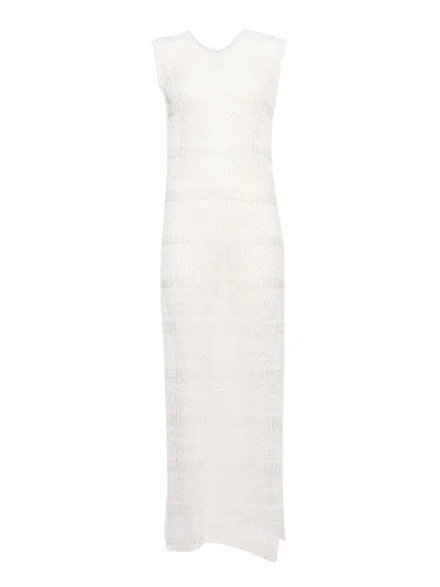 P.a.r.o.s.h Cruz Crochet-knit Maxi Dress In White