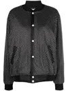 P.a.r.o.s.h Crystal-embellished Press-stud Bomber Jacket In Black