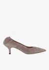 P.a.r.o.s.h Pointed Toe Kitten Heel Pumps In Pink