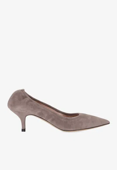 P.A.R.O.S.H CURLY 55 SUEDE PUMPS