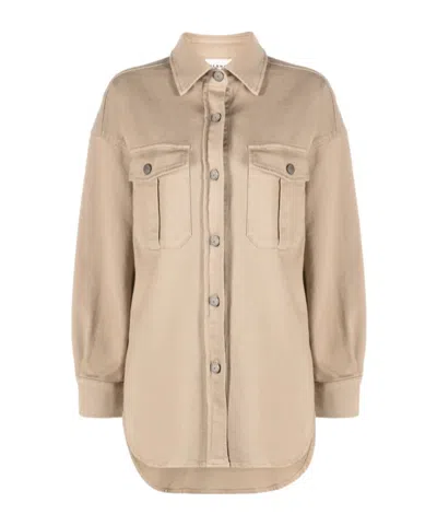 P.a.r.o.s.h . Curved Hem Shirt Jacket In Brown