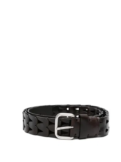P.a.r.o.s.h Cut-out Detail Leather Belt In Brown