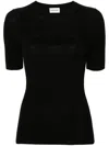 P.a.r.o.s.h Geripptes Oberteil Mit Cut-outs In Schwarz