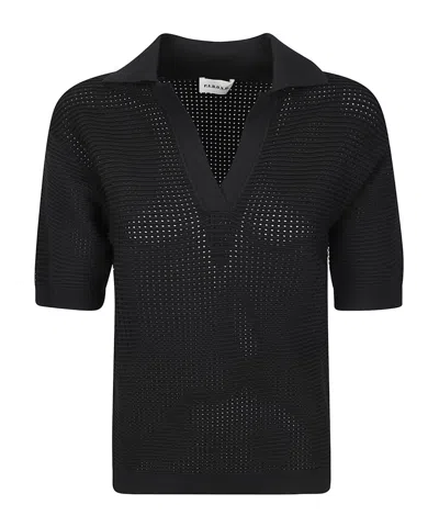 P.a.r.o.s.h . Cut-out Detailed Polo Shirt In Black
