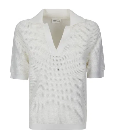 P.a.r.o.s.h . Cut-out Detailed Polo Shirt In White