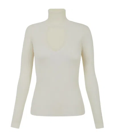 P.a.r.o.s.h . Cut-out Detailed Turtleneck Jumper In White