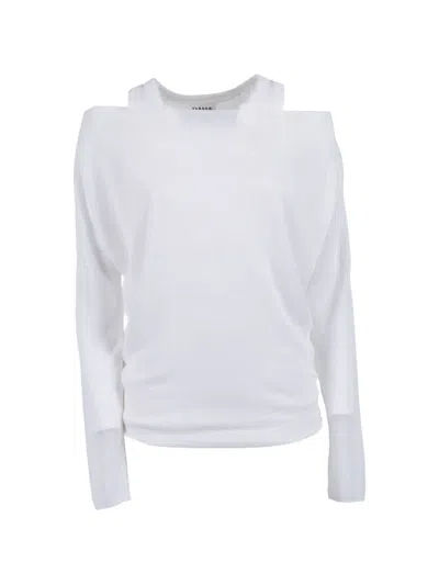 P.a.r.o.s.h Cut-out Long-sleeve Top In White