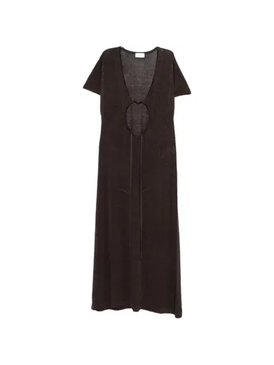 P.a.r.o.s.h Cut-out Maxi Dress In Brown
