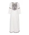 P.a.r.o.s.h Ciclone Floral-embroidered Maxi Dress In White