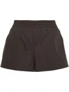 P.a.r.o.s.h Elasticated-waist Poplin Shorts In Dark Brown