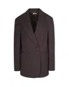 P.a.r.o.s.h P. A.r. O.s. H. Linen-blend Oversized Jacket In Brown