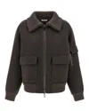P.a.r.o.s.h P. A.r. O.s. H. Wool Jacket With A Wide Collar In Brown