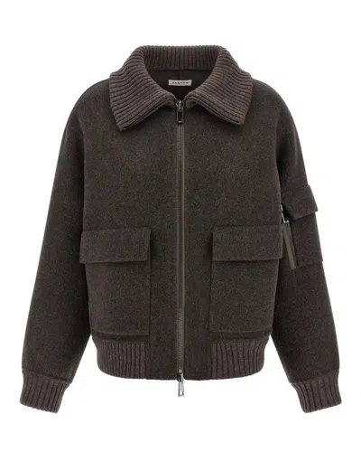 P.A.R.O.S.H DARK BROWN WOOL JACKET