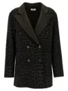 P.a.r.o.s.h Dark Green Animal Print Blazer In Green