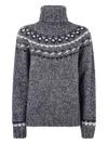P.a.r.o.s.h Turtleneck Knitwear Featuring Fair-isle Design In Gray