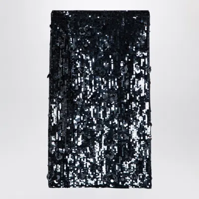 P.A.R.O.S.H P.A.R.O.S.H. DARK GREY MIDI SKIRT WITH MICRO SEQUINS