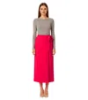 P.a.r.o.s.h Dark Pink Solid Midi Skirt In Pink