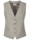 P.a.r.o.s.h Grey Linen And Viscose Vest In Grey