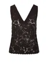 P.a.r.o.s.h Crochet V-neck Sleeveless Top Scalloped Hem