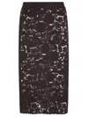 P.a.r.o.s.h . Delicate Lace Midi Skirt With Floral Patterns In Brown