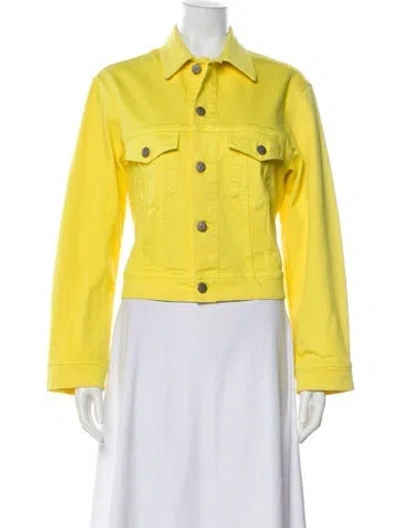 Pre-owned P.a.r.o.s.h Denim Jacket W/ Tags In Yellow