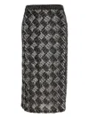 P.a.r.o.s.h Diamond-pattern Sequinned Skirt In Black
